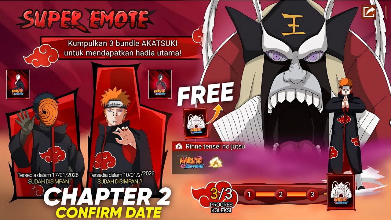 Free Fire X Naruto | chapter-2 Skins Emotes and Items confirmed
