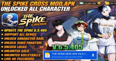 THE SPIKE CROSS MOD APK V6.5.405 Terbaru 2026 – Unlock All Characters, Unlimited Money & Latest Update