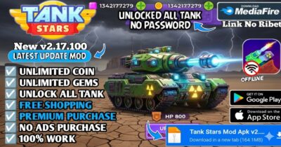 Tank Stars Mod APK v2.17.100 – Unlimited Coins & Unlocked Weapons